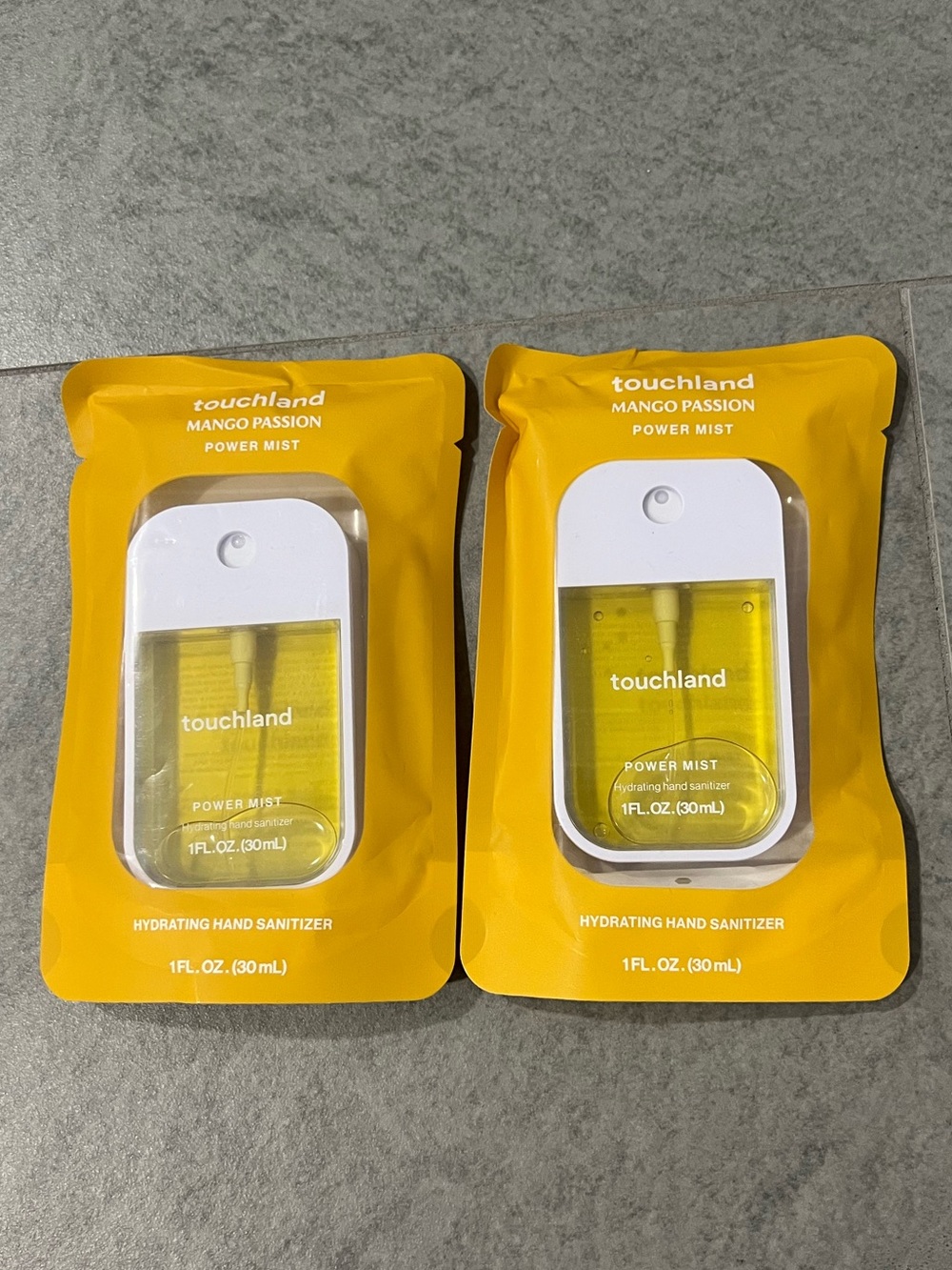 NWT Touchland Power Mist Hydrating Hand Sanitizer in Mango Passion (2 x 1 fl oz)